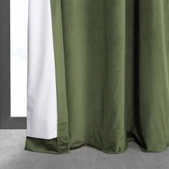 Flash Sale 🎉 Exclusive Fabrics Hunter Green Grommet Velvet Blackout Curtain (1 Panel) 😀 -Exclusive Fabrics SHOP Exclusive Fabrics Hunter Green Grommet Velvet Blackout Curtain 281 Panel29 5