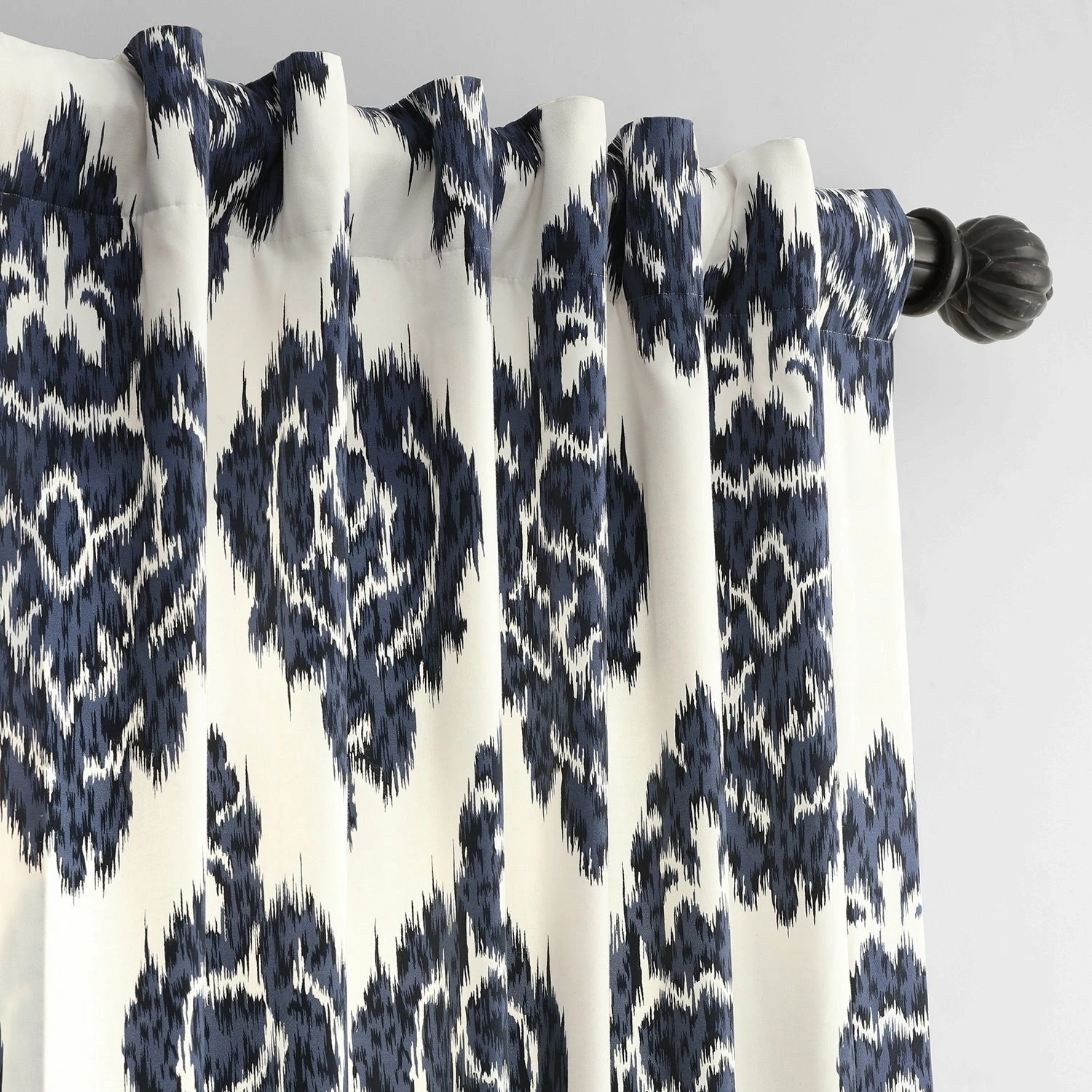Brand new 🔥 Exclusive Fabrics Ikat Blue Printed Cotton Curtain (1 Panel) 🤩 7 Brand new 🔥 Exclusive Fabrics Ikat Blue Printed Cotton Curtain (1 Panel) 🤩 - Image 5
