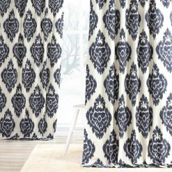 Brand new 🔥 Exclusive Fabrics Ikat Blue Printed Cotton Curtain (1 Panel) 🤩