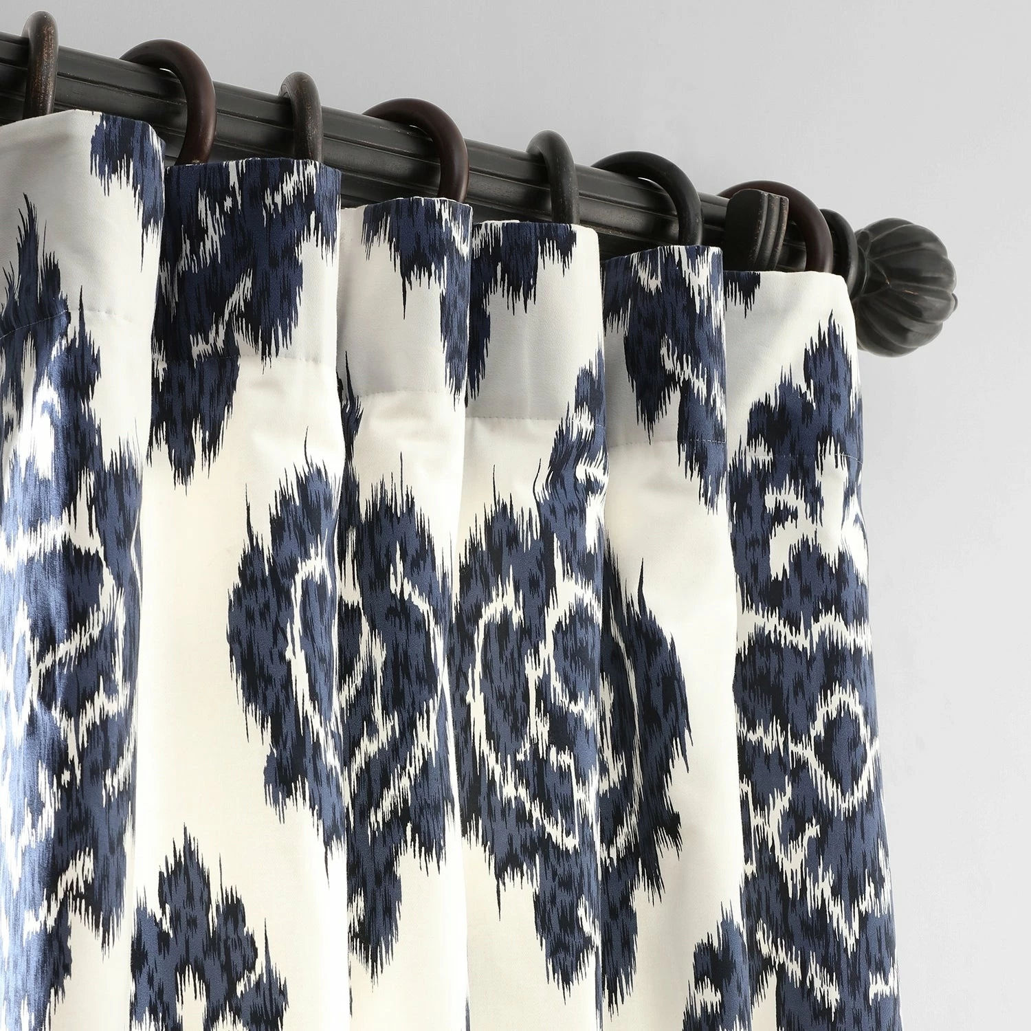 Brand new 🔥 Exclusive Fabrics Ikat Blue Printed Cotton Curtain (1 Panel) 🤩 5 Brand new 🔥 Exclusive Fabrics Ikat Blue Printed Cotton Curtain (1 Panel) 🤩 - Image 3