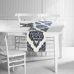 Cheap 💯 Exclusive Fabrics Ikat Blue Printed Cotton Table Runner & Placemats 🥰 -Exclusive Fabrics SHOP Exclusive Fabrics Ikat Blue Printed Cotton Table Runner 26 Placemats 2