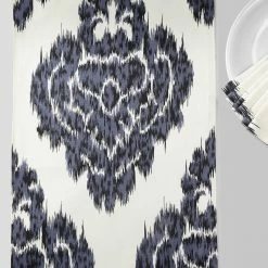 Cheap 💯 Exclusive Fabrics Ikat Blue Printed Cotton Table Runner & Placemats 🥰 -Exclusive Fabrics SHOP Exclusive Fabrics Ikat Blue Printed Cotton Table Runner 26 Placemats 4