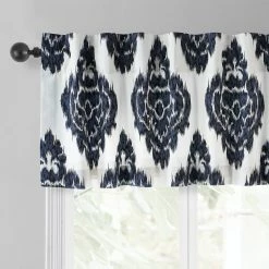 Flash Sale 👍 Exclusive Fabrics Ikat Printed Cotton Window Valance - 50 X 19 🎁 -Exclusive Fabrics SHOP Exclusive Fabrics Ikat Printed Cotton Window Valance 2