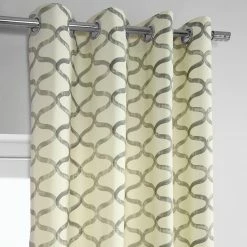 Cheap ⌛ Exclusive Fabrics Illusions Grommet Printed Cotton Curtain (1 Panel) Illusions Silver Grey 👍 -Exclusive Fabrics SHOP Exclusive Fabrics Illusions Grommet Printed Cotton Curtain 281 Panel29 3