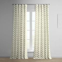 Discount ❤️ Exclusive Fabrics Illusions Printed Cotton Curtain (1 Panel) Silver Grey 🛒
