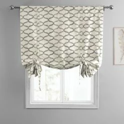 Budget 🎁 Exclusive Fabrics Illusions Printed Cotton Tie-Up Window Shade - 46 X 63 ⌛ -Exclusive Fabrics SHOP Exclusive Fabrics Illusions Printed Cotton Tie Up Window Shade 2