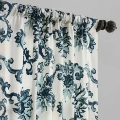 Best reviews of 🤩 Exclusive Fabrics Indonesian Printed Cotton Twill Curtain (1 Panel) Indonesian Green 💯 -Exclusive Fabrics SHOP Exclusive Fabrics Indonesian Blue Printed Cotton Twill Curtain Panel 3