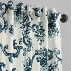 Best reviews of 🤩 Exclusive Fabrics Indonesian Printed Cotton Twill Curtain (1 Panel) Indonesian Green 💯 -Exclusive Fabrics SHOP Exclusive Fabrics Indonesian Blue Printed Cotton Twill Curtain Panel 4