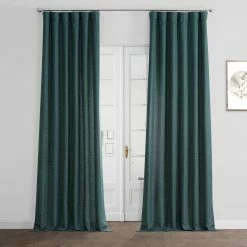 Cheapest ⌛ Exclusive Fabrics Italian Faux Linen Curtain (1 Panel) Empire Green ✨ -Exclusive Fabrics SHOP Exclusive Fabrics Italian Faux Linen Curtain 281 Panel29 2