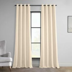 Promo ✔️ Exclusive Fabrics Italian Faux Linen Grommet Curtain (1 Panel) Taupe Grey 🎁 -Exclusive Fabrics SHOP Exclusive Fabrics Italian Faux Linen Grommet Curtain 281 Panel29 2