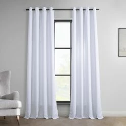 Promo ✔️ Exclusive Fabrics Italian Faux Linen Grommet Curtain (1 Panel) Taupe Grey 🎁