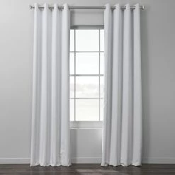 Buy 😍 Exclusive Fabrics Italian Textured Faux Linen Hotel Blackout Grommet Curtain (1 Panel) White 💯