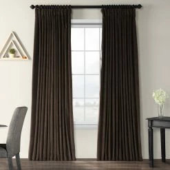 Best reviews of 🔔 Exclusive Fabrics Java Velvet Blackout Extra Wide Curtain Panel (1 Panel) 🥰