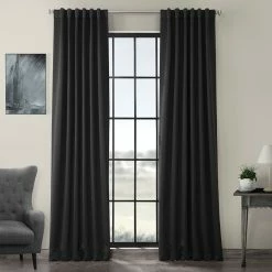 Cheap 🎁 Exclusive Fabrics Jet Black Blackout Curtain Panel Pair (2 Panels) 🎁