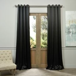 Best reviews of 😉 Exclusive Fabrics Jet Black Grommet Thermal Blackout Curtain Panel Pair (2 Panels) 🎉