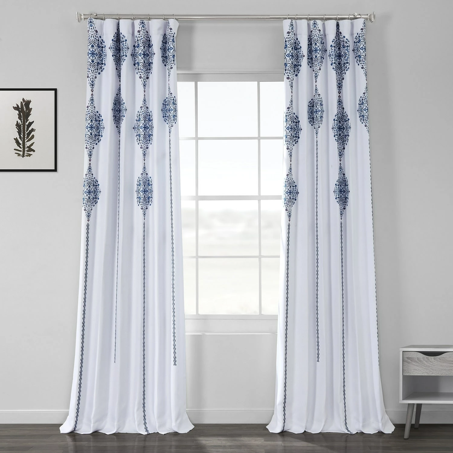 Hot Sale ๐งจ Exclusive Fabrics Karachi Navy Printed Linen Textured Room Darkening Curtain (1 Panel) ๐ฅ 3 Hot Sale ๐งจ Exclusive Fabrics Karachi Navy Printed Linen Textured Room Darkening Curtain (1 Panel) ๐ฅ