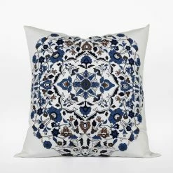 Best deal ✨ Exclusive Fabrics Kerala Blue Printed Cotton Cushion Cover (Set Of 2) Kerala Cocoa 👏 -Exclusive Fabrics SHOP Exclusive Fabrics Kerala Blue Printed Cotton Cushion Cover PAIR c7baddd0 0b0d 4202 b69c e05df9e63117