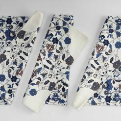 Buy 🌟 Exclusive Fabrics Kerala Blue Printed Cotton Table Runner & Placemats ⌛ -Exclusive Fabrics SHOP Exclusive Fabrics Kerala Blue Printed Cotton Table Runner 26 Placemats 3