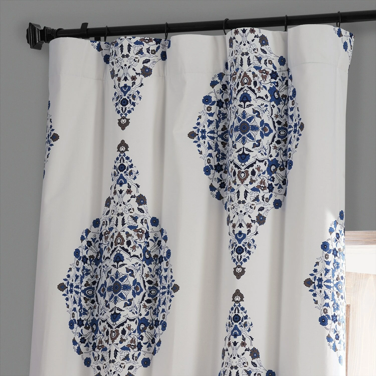Top 10 ⌛ Exclusive Fabrics Kerala Printed Cotton Hotel Blackout Curtain (1 Panel) Kerala Blue ❤️ 4 Top 10 ⌛ Exclusive Fabrics Kerala Printed Cotton Hotel Blackout Curtain (1 Panel) Kerala Blue ❤️ - Image 2