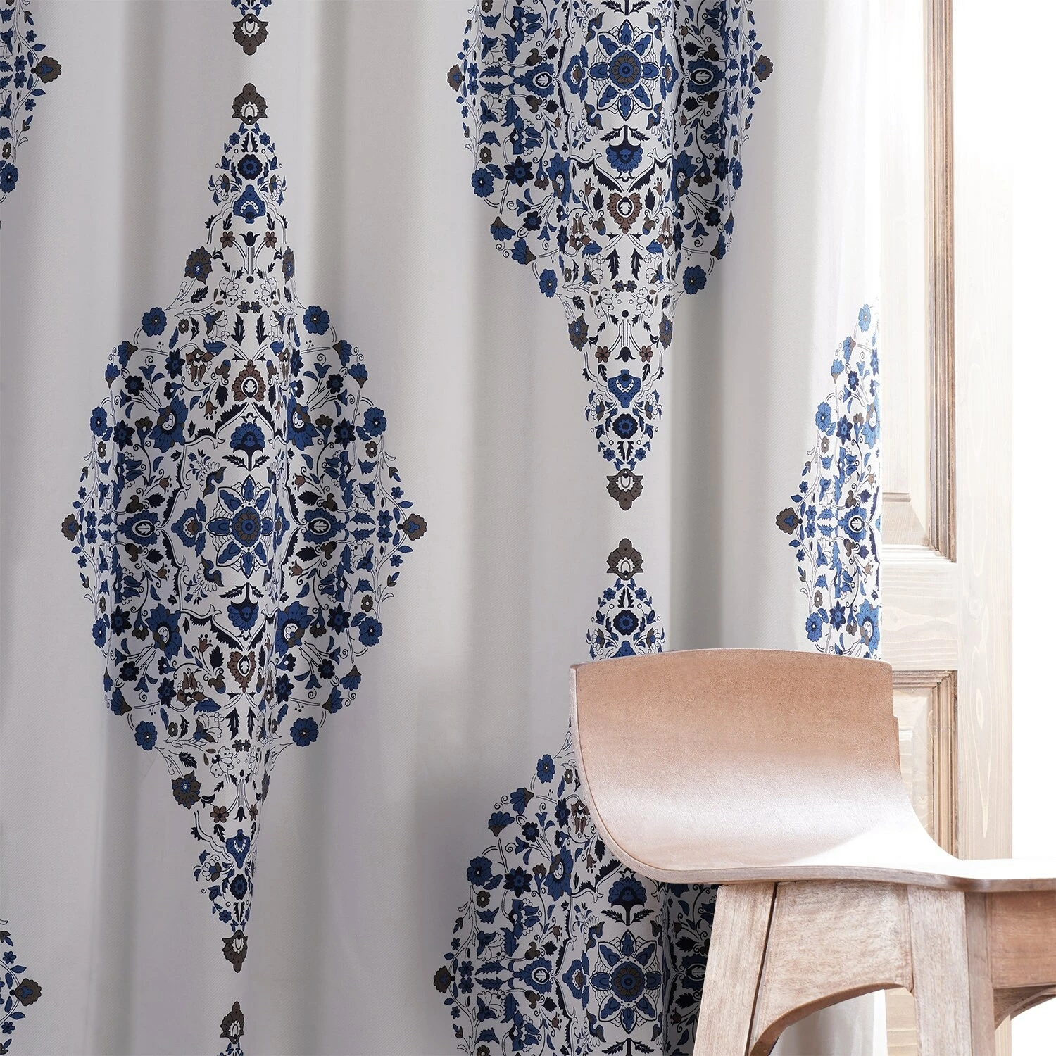 Top 10 ⌛ Exclusive Fabrics Kerala Printed Cotton Hotel Blackout Curtain (1 Panel) Kerala Blue ❤️ 8 Top 10 ⌛ Exclusive Fabrics Kerala Printed Cotton Hotel Blackout Curtain (1 Panel) Kerala Blue ❤️ - Image 6