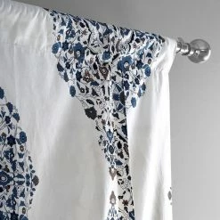 Best Sale 😉 Exclusive Fabrics Kerala Printed Cotton Tie-Up Window Shade - 46 X 63 Kerala Blue 🎉 -Exclusive Fabrics SHOP Exclusive Fabrics Kerala Printed Cotton Tie Up Window Shade 12