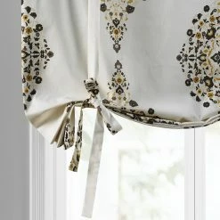 Best Sale 😉 Exclusive Fabrics Kerala Printed Cotton Tie-Up Window Shade - 46 X 63 Kerala Blue 🎉 -Exclusive Fabrics SHOP Exclusive Fabrics Kerala Printed Cotton Tie Up Window Shade 5