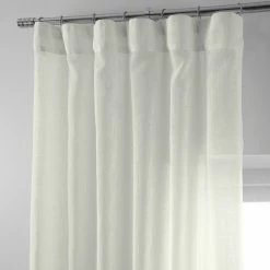Best Sale 😀 Exclusive Fabrics Lacy Daisy Patterned Faux Linen Sheer Curtain (1 Panel) Lacy Daisy Off-white 🎁 -Exclusive Fabrics SHOP Exclusive Fabrics Lacy Daisy Patterned Faux Linen Sheer Curtain 281 Panel29 3
