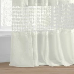 Best Sale 😀 Exclusive Fabrics Lacy Daisy Patterned Faux Linen Sheer Curtain (1 Panel) Lacy Daisy Off-white 🎁 -Exclusive Fabrics SHOP Exclusive Fabrics Lacy Daisy Patterned Faux Linen Sheer Curtain 281 Panel29 8