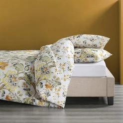 Best Pirce 💯 Exclusive Fabrics Larkspur Gold Cotton Double Slub Linen Weave Reversible Duvet Set 😉 -Exclusive Fabrics SHOP Exclusive Fabrics Larkspur Gold Cotton Double Slub Linen Weave Reversible Duvet Set 3