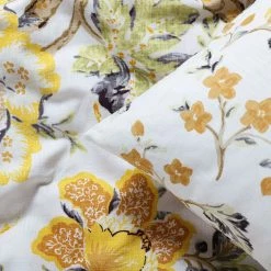 Best Pirce 💯 Exclusive Fabrics Larkspur Gold Cotton Double Slub Linen Weave Reversible Duvet Set 😉 -Exclusive Fabrics SHOP Exclusive Fabrics Larkspur Gold Cotton Double Slub Linen Weave Reversible Duvet Set 6