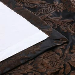 Buy 🛒 Exclusive Fabrics Magdelena Black/Copper Faux Silk Jacquard Curtain (1 Panel) 👍 -Exclusive Fabrics SHOP Exclusive Fabrics Magdelena Black Cognac Faux Silk Jacquard Curtain Panel 699b23eb 88ee 46d7 a761 ce7bcb31de13