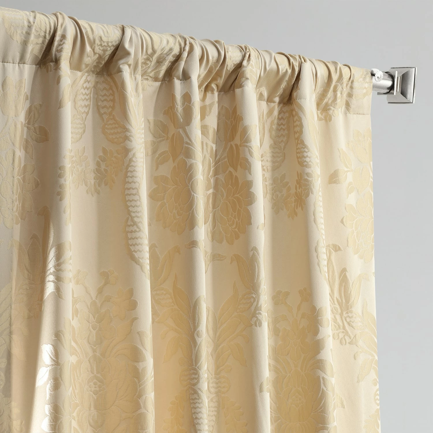 Outlet 🛒 Exclusive Fabrics Magdelena Champaign/Beige Faux Silk Jacquard Curtain (1 Panel) ⌛ 5 Outlet 🛒 Exclusive Fabrics Magdelena Champaign/Beige Faux Silk Jacquard Curtain (1 Panel) ⌛ - Image 3