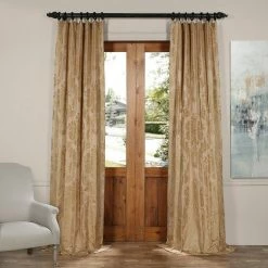 Buy ⭐ Exclusive Fabrics Magdelena Faux Silk Jacquard Curtain (1 Panel) Magdelena Blue/steel ✔️