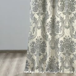 Promo 😀 Exclusive Fabrics Magdelena Silver Faux Silk Jacquard Curtain Panel Magdelena Silver/blue ❤️ 11 Promo 😀 Exclusive Fabrics Magdelena Silver Faux Silk Jacquard Curtain Panel Magdelena Silver/blue ❤️ -Exclusive Fabrics SHOP Exclusive Fabrics Magdelena Silver 26 Blue Designer Curtain Panel 3