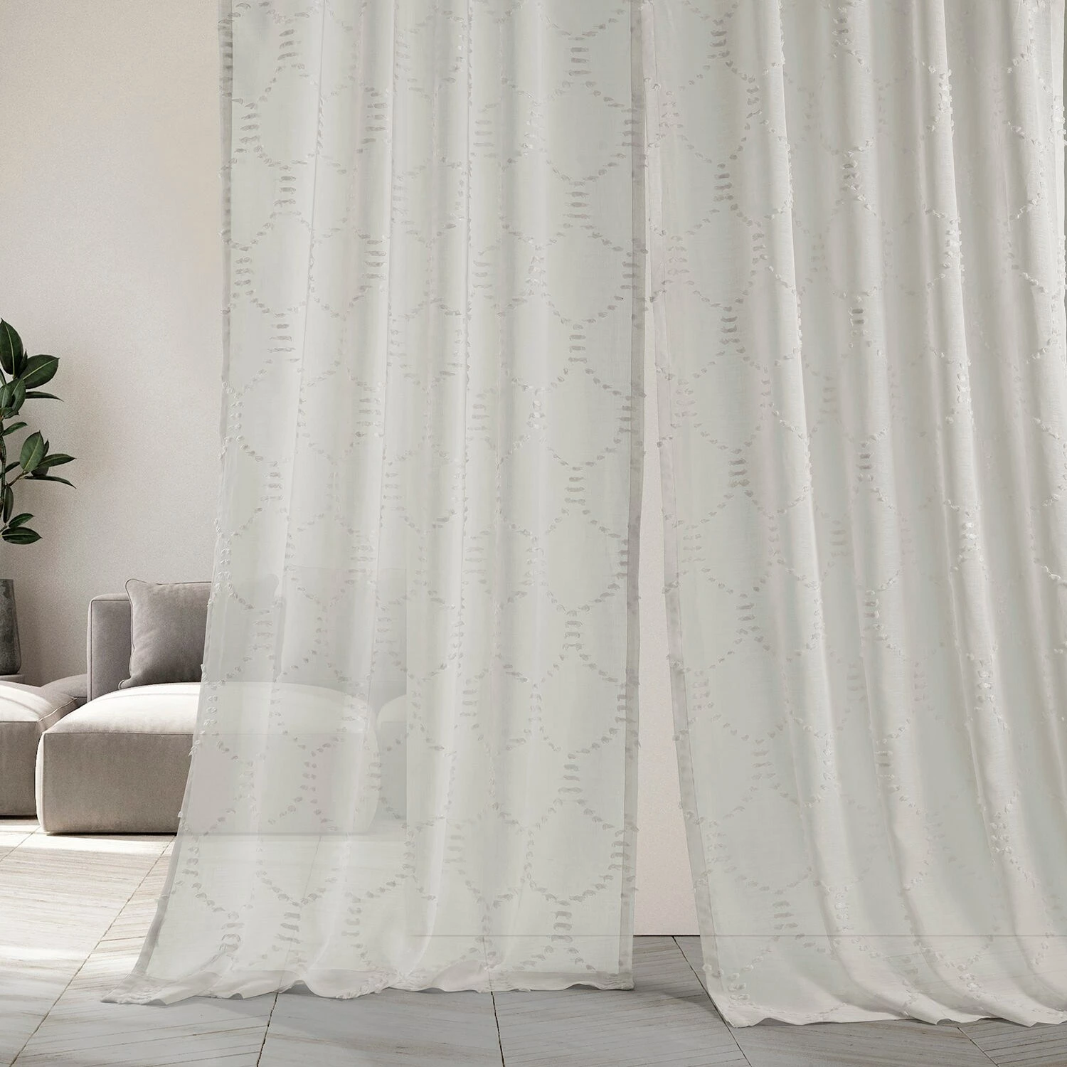Top 10 ๐ Exclusive Fabrics Marseille Shell Patterned Linen Sheer Curtain (1 Panel) ๐ 5 Top 10 ๐ Exclusive Fabrics Marseille Shell Patterned Linen Sheer Curtain (1 Panel) ๐ - Image 3