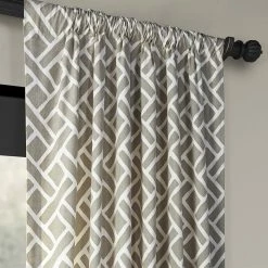Top 10 🔥 Exclusive Fabrics Martinique Cotton Curtain (1 Panel) Martinique Black ✔️ -Exclusive Fabrics SHOP Exclusive Fabrics Martinique Geometric Pattern Cotton Curtain Panel 28Single29 3
