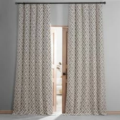 Top 10 🎁 Exclusive Fabrics Martinique Printed Cotton Hotel Blackout Curtain (1 Panel) Martinique Taupe ✨