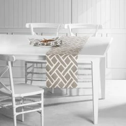 Flash Sale ✨ Exclusive Fabrics Martinique Printed Cotton Table Runner & Placemats Martinique Grey ✨ -Exclusive Fabrics SHOP Exclusive Fabrics Martinique Printed Cotton Table Runner 26 Placemats 2