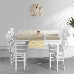 Flash Sale ✨ Exclusive Fabrics Martinique Printed Cotton Table Runner & Placemats Martinique Grey ✨ -Exclusive Fabrics SHOP Exclusive Fabrics Martinique Printed Cotton Table Runner 26 Placemats 4