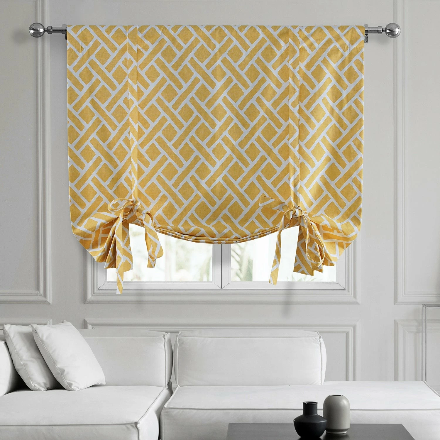 Outlet ๐ Exclusive Fabrics Martinique Printed Cotton Tie-Up Window Shade - 46 X 63 Martinique Aqua ๐ 7 Outlet ๐ Exclusive Fabrics Martinique Printed Cotton Tie-Up Window Shade - 46 X 63 Martinique Aqua ๐ - Image 5