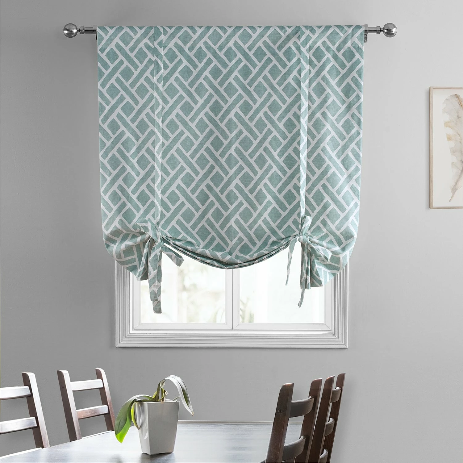 Outlet ๐ Exclusive Fabrics Martinique Printed Cotton Tie-Up Window Shade - 46 X 63 Martinique Aqua ๐ 8 Outlet ๐ Exclusive Fabrics Martinique Printed Cotton Tie-Up Window Shade - 46 X 63 Martinique Aqua ๐ - Image 6