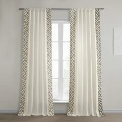 Best reviews of 🥰 Exclusive Fabrics Martinique Solid Cotton Bordered Curtain (1 Panel) Martinique Taupe 😍
