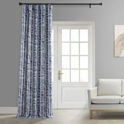 Best Pirce 👏 Exclusive Fabrics Matchstick Blackout Room Darkening Curtain Panel Pair (2 Panels) Matchstick Charcoal Black 😍 -Exclusive Fabrics SHOP Exclusive Fabrics Matchstick Blackout Room Darkening Curtain Panel Pair 5