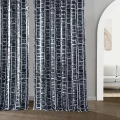 Best Pirce 👏 Exclusive Fabrics Matchstick Blackout Room Darkening Curtain Panel Pair (2 Panels) Matchstick Charcoal Black 😍 -Exclusive Fabrics SHOP Exclusive Fabrics Matchstick Blackout Room Darkening Curtain Panel Pair 6