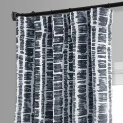 Best Pirce 👏 Exclusive Fabrics Matchstick Blackout Room Darkening Curtain Panel Pair (2 Panels) Matchstick Charcoal Black 😍 -Exclusive Fabrics SHOP Exclusive Fabrics Matchstick Blackout Room Darkening Curtain Panel Pair 8