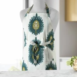 Discount 🎁 Exclusive Fabrics Mayan Printed Cotton Apron - 27 X 34 Mayan Gold ❤️ -Exclusive Fabrics SHOP Exclusive Fabrics Mayan Printed Cotton Apron 2