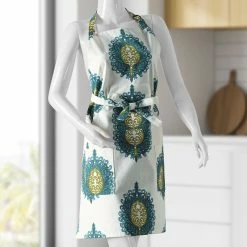 Discount 🎁 Exclusive Fabrics Mayan Printed Cotton Apron - 27 X 34 Mayan Gold ❤️ -Exclusive Fabrics SHOP Exclusive Fabrics Mayan Printed Cotton Apron 4