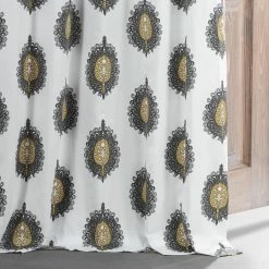 Promo 😀 Exclusive Fabrics Mayan Printed Cotton Hotel Blackout Curtain (1 Panel) Mayan Teal 🔥 -Exclusive Fabrics SHOP Exclusive Fabrics Mayan Printed Cotton Blackout Curtain Pair 282 Panels29 4