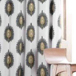 Promo 😀 Exclusive Fabrics Mayan Printed Cotton Hotel Blackout Curtain (1 Panel) Mayan Teal 🔥 -Exclusive Fabrics SHOP Exclusive Fabrics Mayan Printed Cotton Blackout Curtain Pair 282 Panels29 5