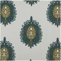 Promo ❤️ Exclusive Fabrics Mayan Printed Cotton Tie-Up Window Shade - 46 X 63 Mayan Teal 🎁 -Exclusive Fabrics SHOP Exclusive Fabrics Mayan Printed Cotton Tie Up Window Shade 7